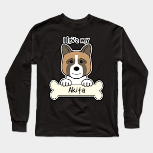 I Love My Akita Long Sleeve T-Shirt